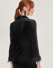 Raegan Feather Shirt, Black (BLACK), large