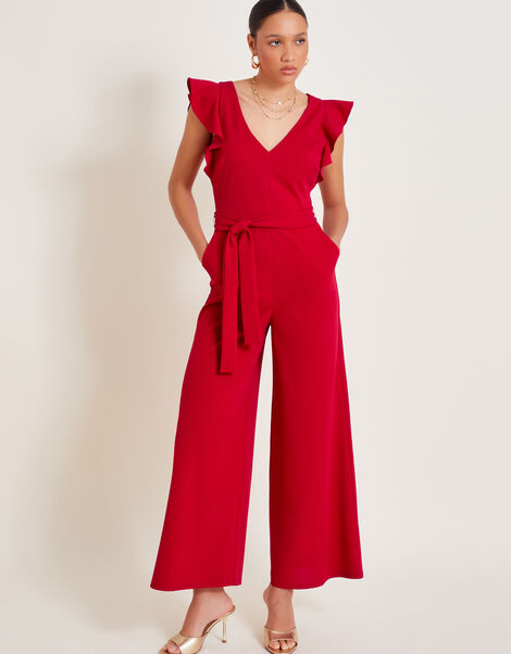 Riri Ruffle Jumpsuit, Red (RED), large
