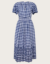 Nyla Gingham Dress, Blue (NAVY), large