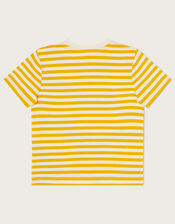 Puffin Stripe T-Shirt WWF-UK Collaboration, Yellow (MUSTARD), large