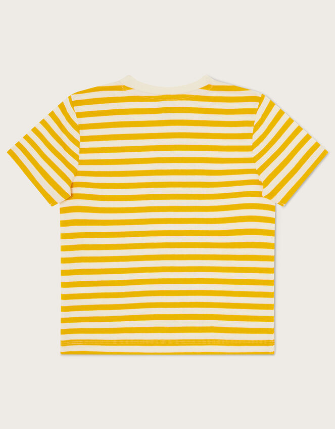 Puffin Stripe T-Shirt WWF-UK Collaboration, Yellow (MUSTARD), large