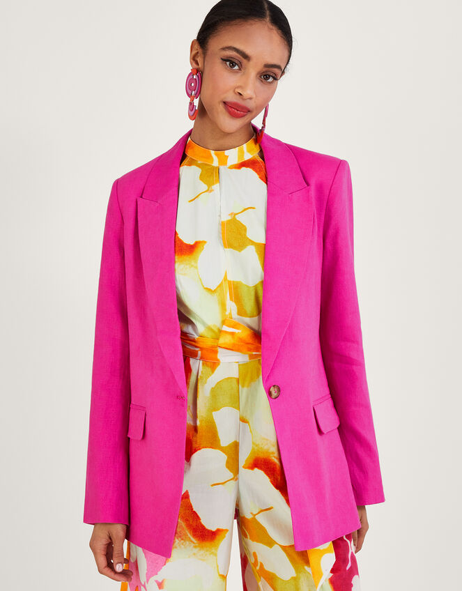 Stella Jacket in Linen Blend Pink