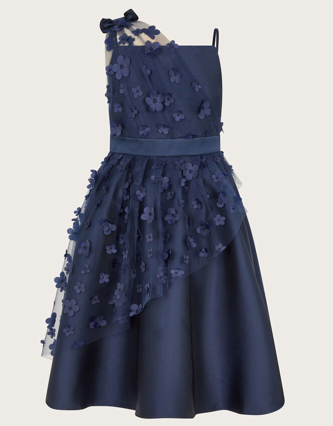 Lauren Asymmetrical Floral Dress, Blue (NAVY), large