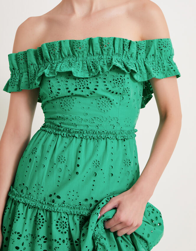 Brynn Broderie Dress, Green (GREEN), large