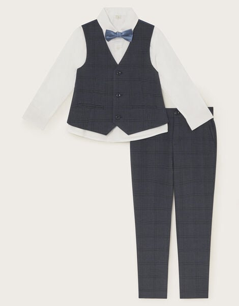 Four-Piece Check Suit, Grey (CHARCOAL), large