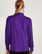 Holly Satin Blouse, Purple (PURPLE), large