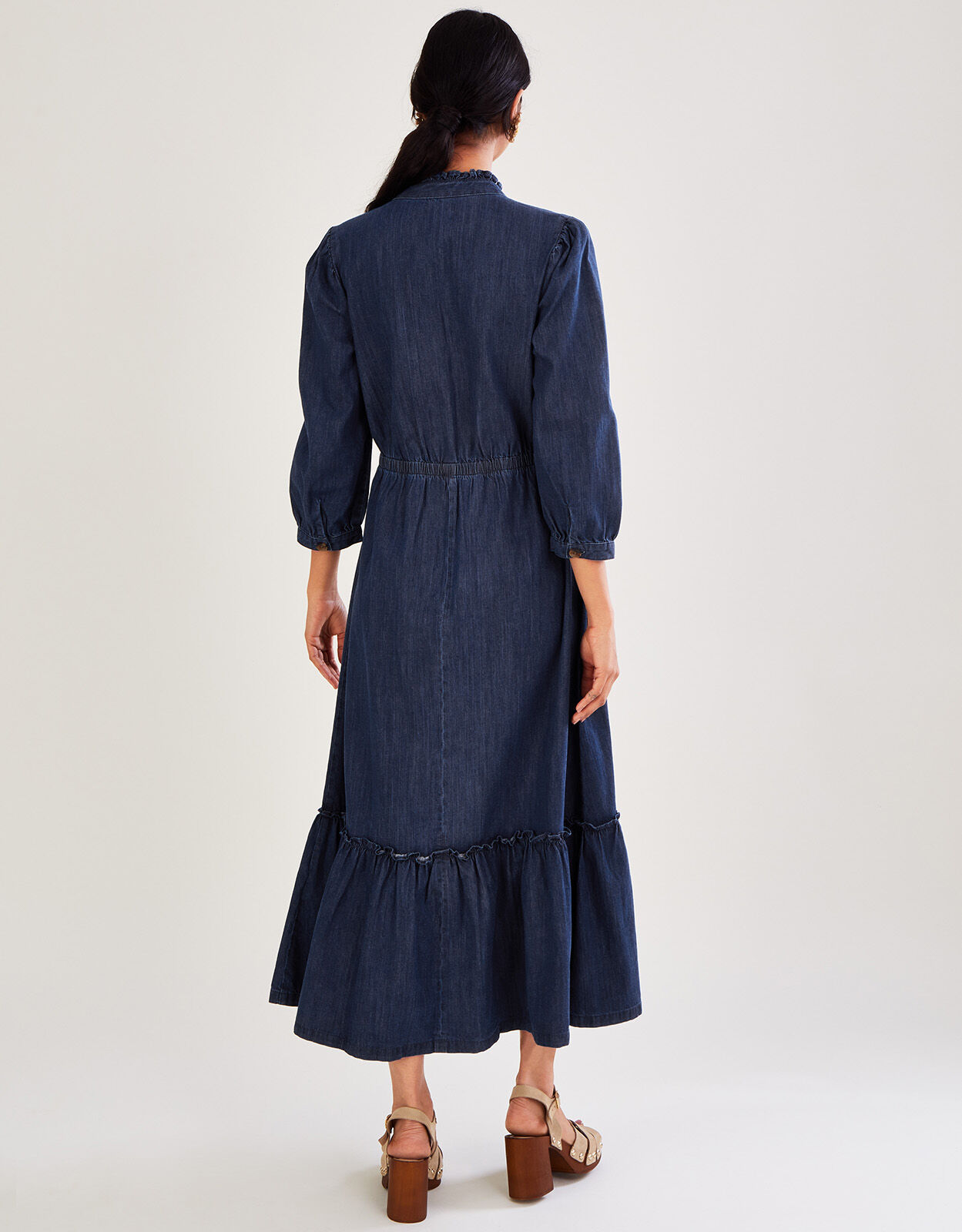 Alexander McQueen Asymmetric Denim Midi Dress - Farfetch
