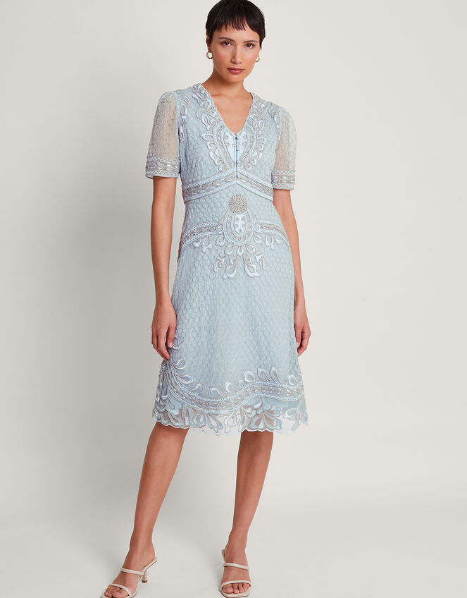 Siena Embroidered Dress Blue