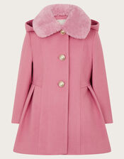 Hooded Collar Coat, Pink (PINK), large