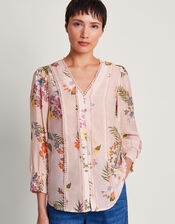 Jaquetta Floral Blouse, Pink (BLUSH), large