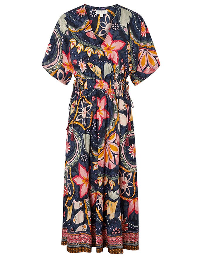 Rhonda Floral Midi Dress in LENZING™ ECOVERO™ Blue | Day Dresses ...