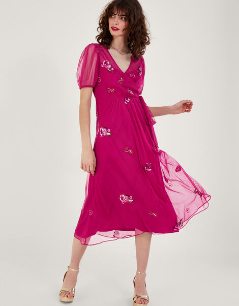 Allie Wrap Dress, Pink (PINK), large