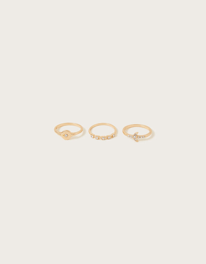 Celestial Rings Set of Three, Gold (GOLD), large