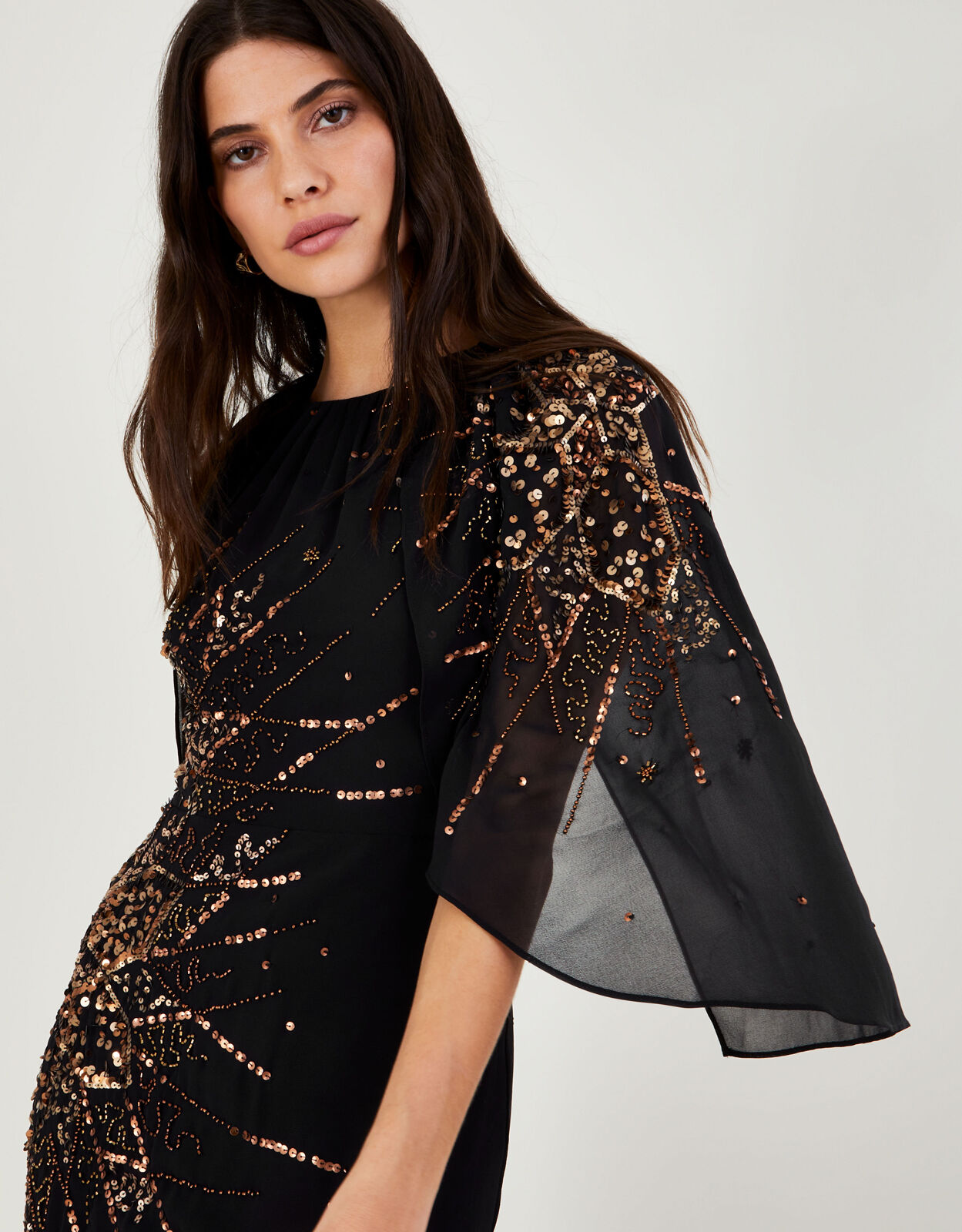 Buy Gulaal Sara Bug Black Embellished & Sequined Midi Dress online