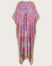 One Hundred Stars Indian Summer Maxi Kaftan, Pink (PINK), large