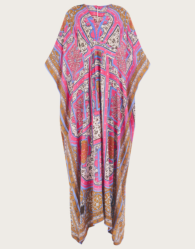 One Hundred Stars Indian Summer Maxi Kaftan, Pink (PINK), large