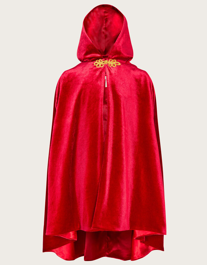 Land of Wonder Velvet Hooded Cape, Red (RED), large