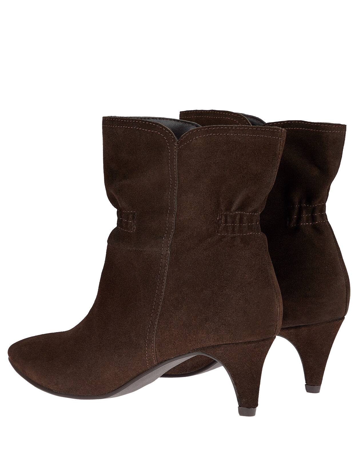 brown ruched boots