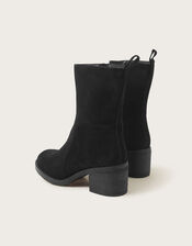 Suede Heeled Ankle Boots, Black (BLACK), large