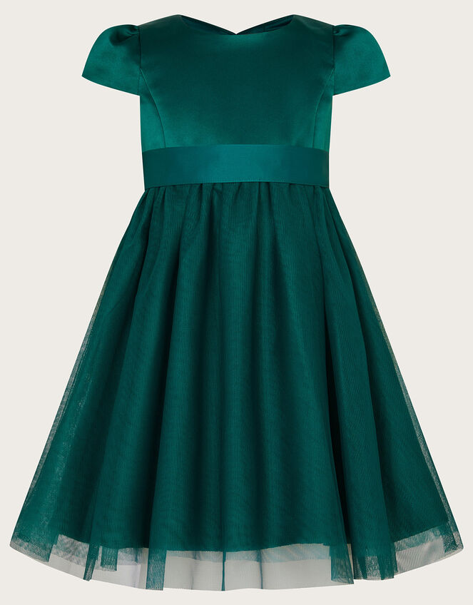 Baby Tulle Bridesmaid Dress, Green (DARK GREEN), large