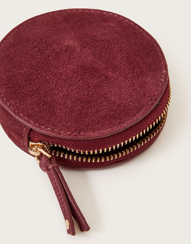 Leather Round Coin Purse Tan