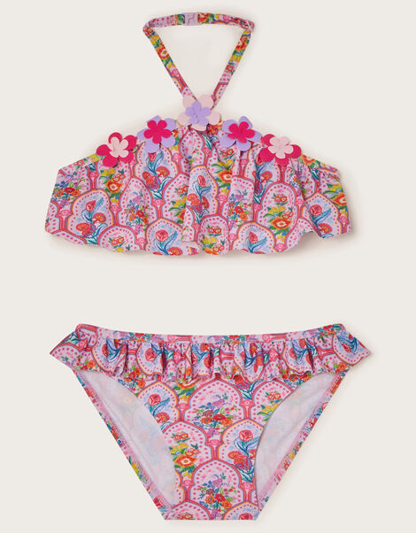 Floral Tile Bikini Set, Pink (PINK), large