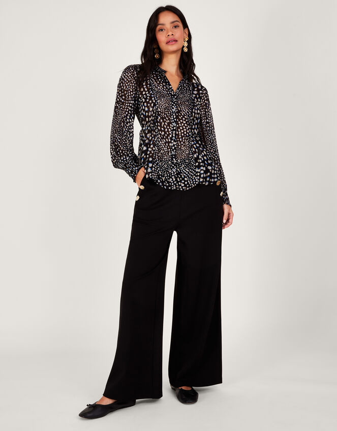 Hollis Metallic Spot Blouse with Sustainable Viscose , Black (BLACK), large