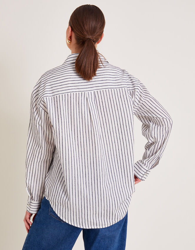 Gilly Stripe Shirt, Ivory (IVORY), large