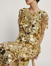 Solange Sequin Dress, Gold (GOLD), large