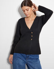 Saf Structured Cardigan, Black (BLACK), large