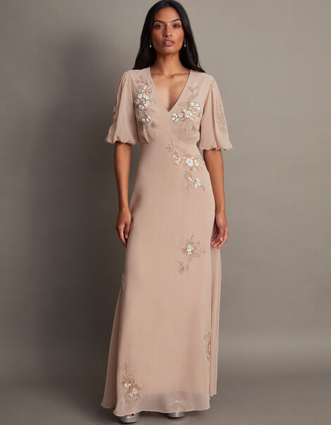 Catherine Embellished Maxi Dress with Recycled Polyester Pink, £175.00