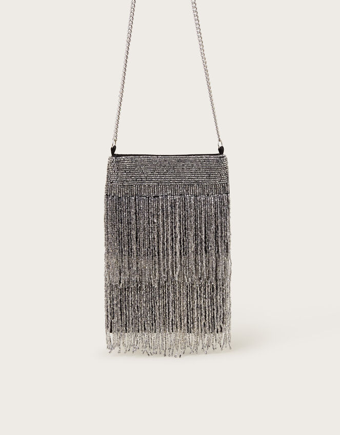 Cosmo Embellished Fringe Phone Bag, , large