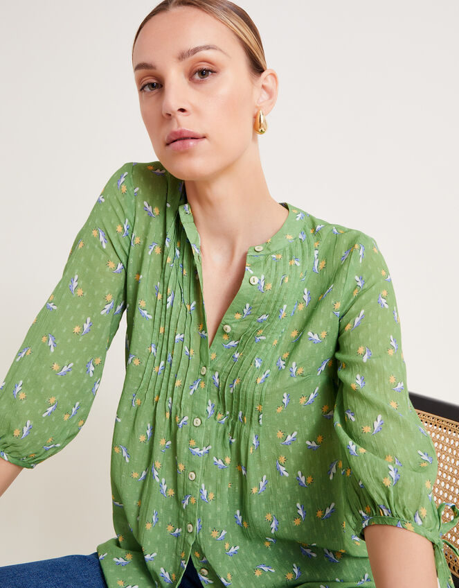 Camille Leaf Blouse, Green (GREEN), large