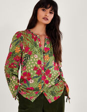 Floral Print Blouse, Green (GREEN), large