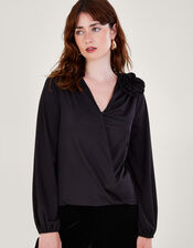 Cali Corsage Blouse, Black (BLACK), large