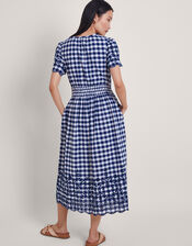 Nyla Gingham Dress, Blue (NAVY), large