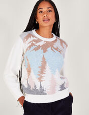 Paige Pattern Jumper, Ivory (IVORY), large