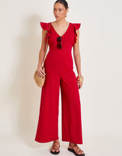Riri Ruffle Jumpsuit, Red (RED), large