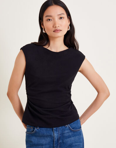 Sandy Slash Cami Top, Black (BLACK), large