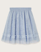 Andrea Embroidered Tulle Skirt, Blue (PALE BLUE), large