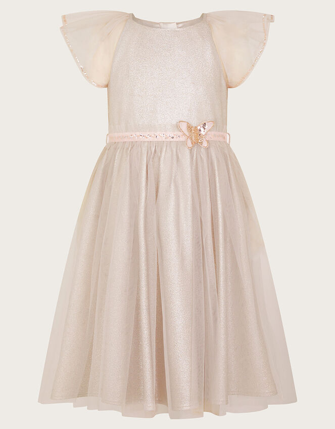 Land of Wonder Solance Butterfly Belt Dress, Natural (CHAMPAGNE), large