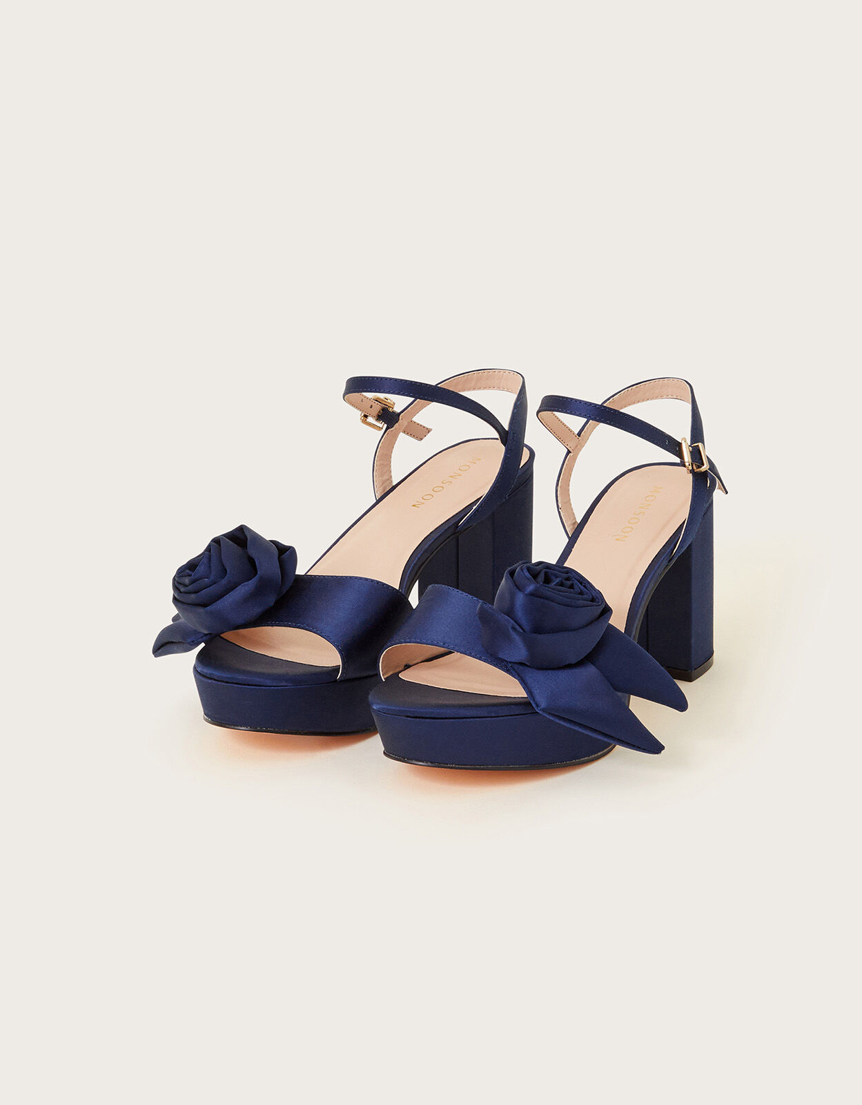 Rosette Platform Heels Blue | Occasion Shoes | Monsoon US.