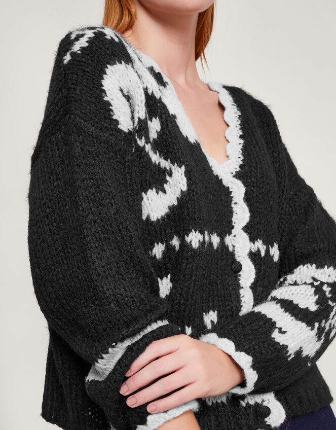 Mandy Monochrome Cardigan , Black (BLACK), large