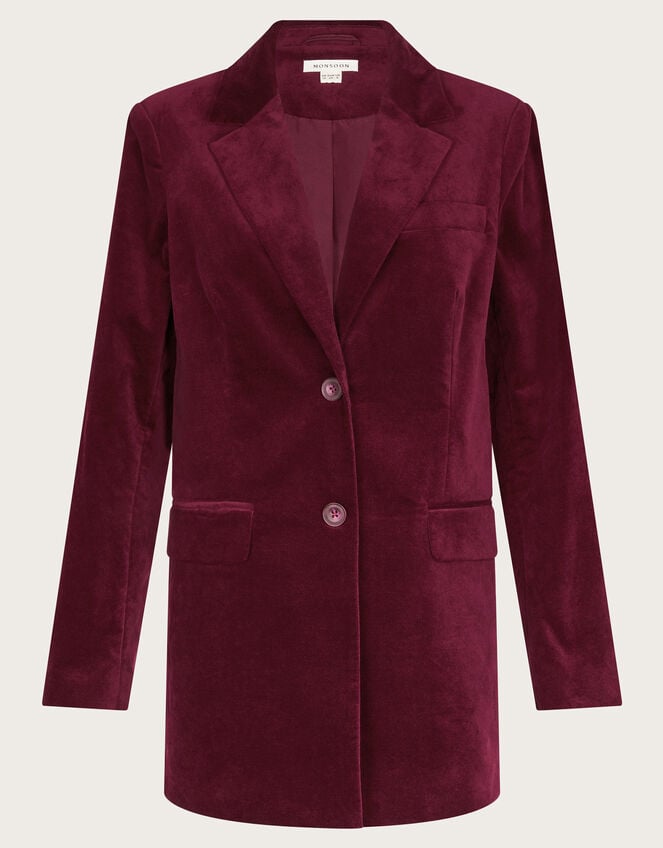 Amy Structured Blazer, Red (BURGUNDY), large