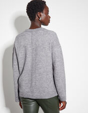 Vicki V-Neck Cardigan, Grey (GREY), large