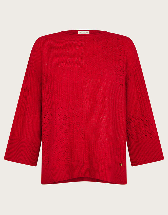 San Mixed Knit Jumper, Red (RED), large