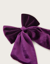 Velvet Bow Hair Clip, Purple (PURPLE), large