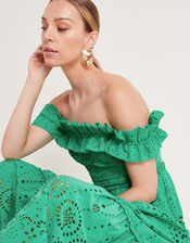 Brynn Broderie Dress, Green (GREEN), large
