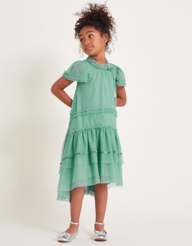 Sienna Dobby Swing Dress, Green (GREEN), large