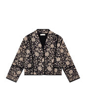 Maison Hotel Leaf Print Jacket, Black (BLACK), large